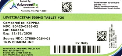 Levetiracetam 500mg #30 (Levetiracetam 500mg Tablet 80425 0565 02)